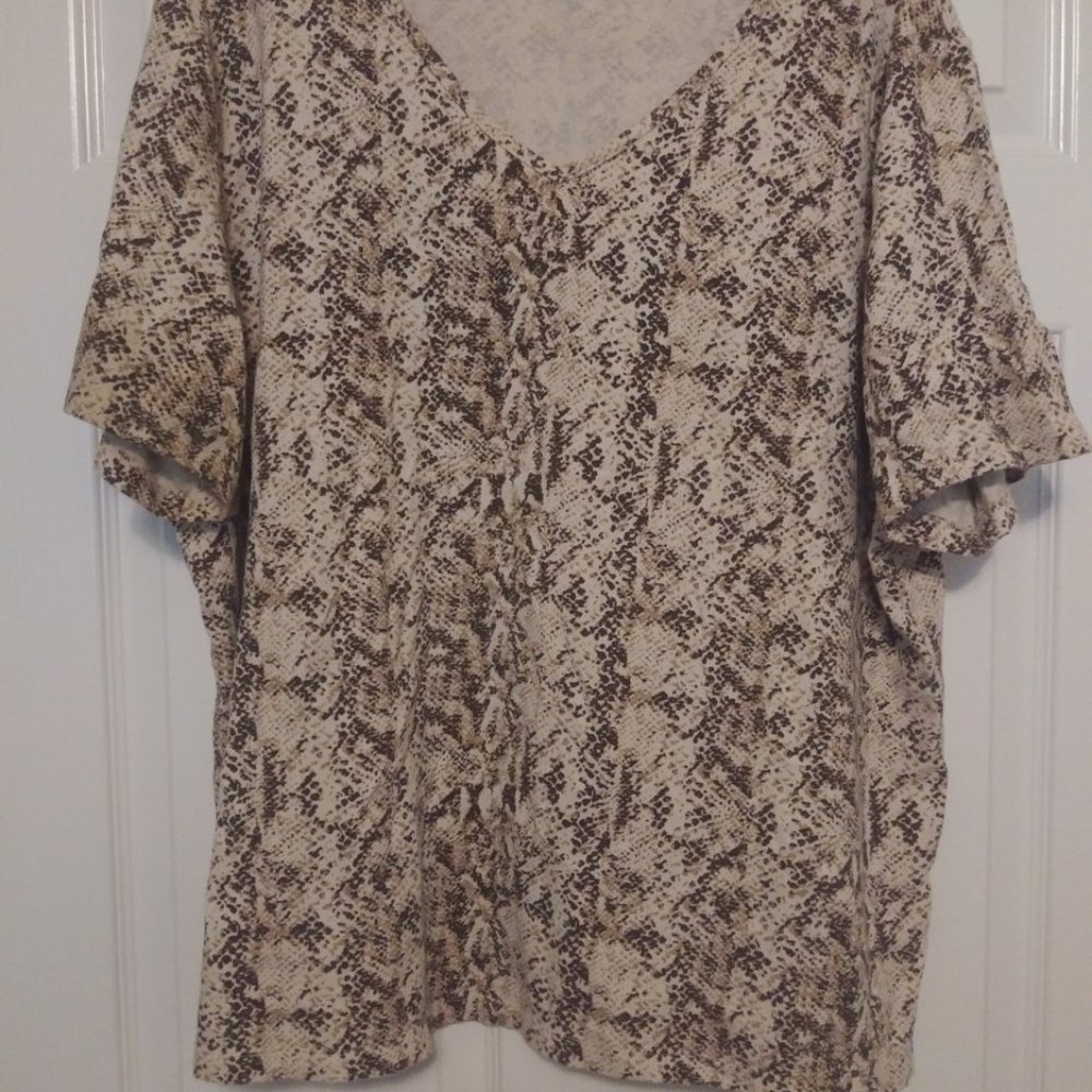 Snake Skin Pattern Print Shirt